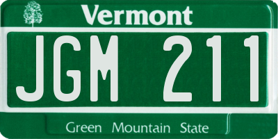 VT license plate JGM211