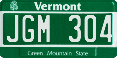 VT license plate JGM304