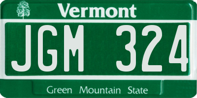 VT license plate JGM324