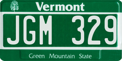 VT license plate JGM329