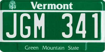 VT license plate JGM341