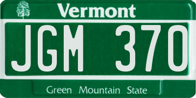 VT license plate JGM370