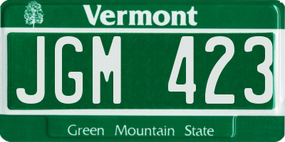 VT license plate JGM423