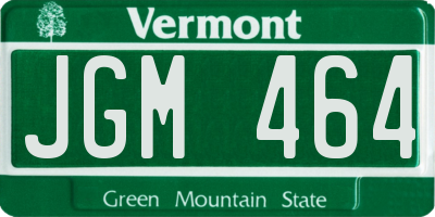 VT license plate JGM464