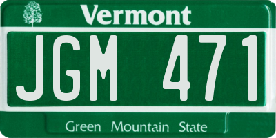 VT license plate JGM471