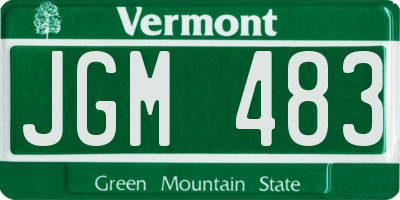 VT license plate JGM483