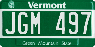VT license plate JGM497