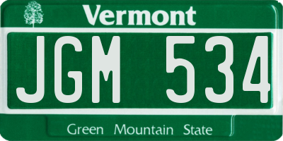 VT license plate JGM534