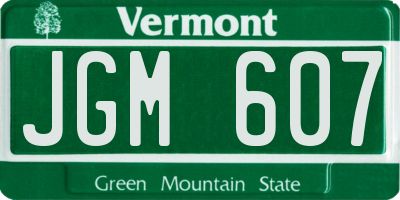 VT license plate JGM607