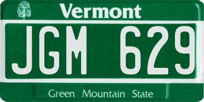 VT license plate JGM629