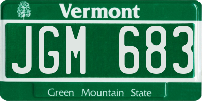 VT license plate JGM683