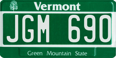 VT license plate JGM690