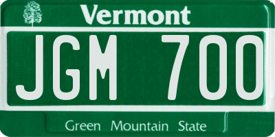 VT license plate JGM700