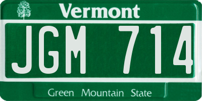 VT license plate JGM714