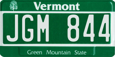 VT license plate JGM844