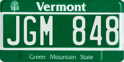 VT license plate JGM848