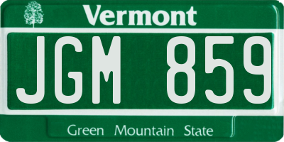 VT license plate JGM859