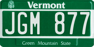 VT license plate JGM877