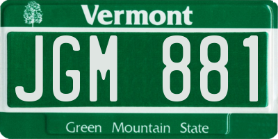 VT license plate JGM881
