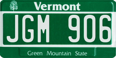 VT license plate JGM906