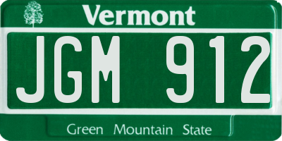 VT license plate JGM912