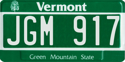 VT license plate JGM917