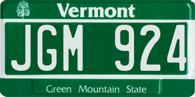 VT license plate JGM924