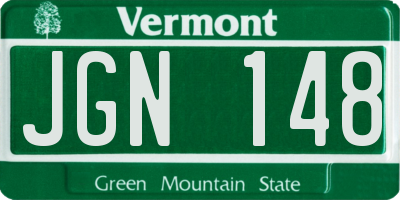 VT license plate JGN148