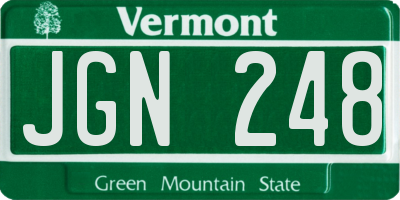VT license plate JGN248