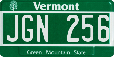 VT license plate JGN256