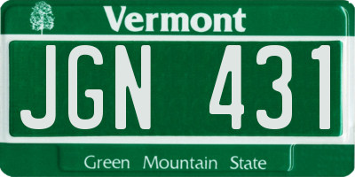 VT license plate JGN431