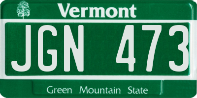 VT license plate JGN473