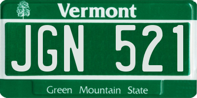 VT license plate JGN521
