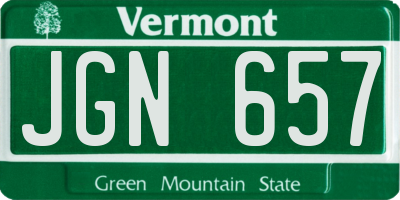 VT license plate JGN657
