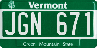 VT license plate JGN671