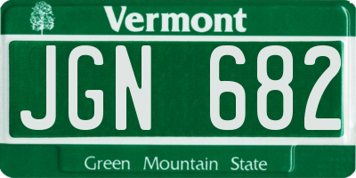 VT license plate JGN682
