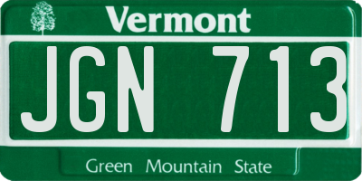 VT license plate JGN713