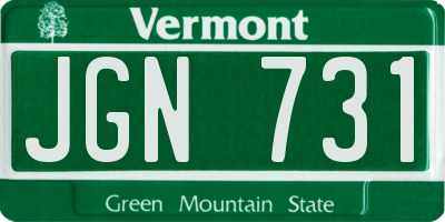 VT license plate JGN731