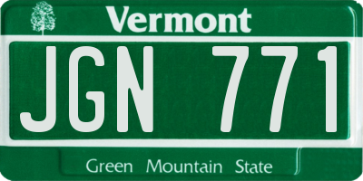 VT license plate JGN771