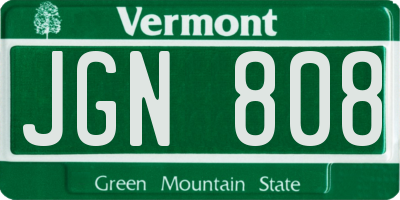 VT license plate JGN808
