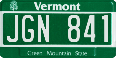 VT license plate JGN841
