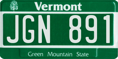 VT license plate JGN891