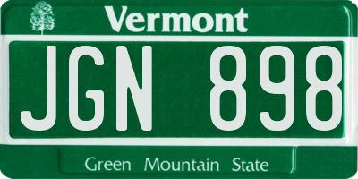 VT license plate JGN898