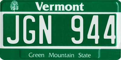 VT license plate JGN944