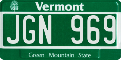 VT license plate JGN969