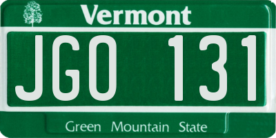 VT license plate JGO131