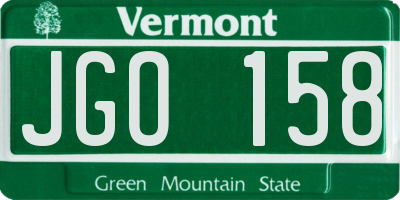 VT license plate JGO158