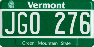 VT license plate JGO276