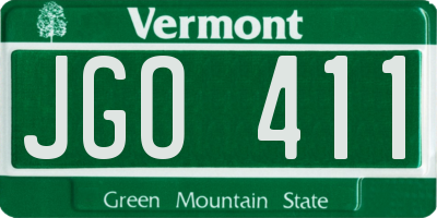 VT license plate JGO411