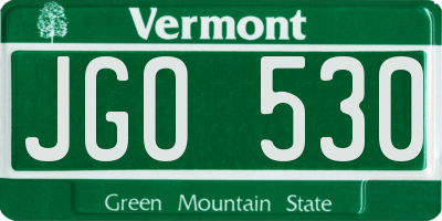 VT license plate JGO530